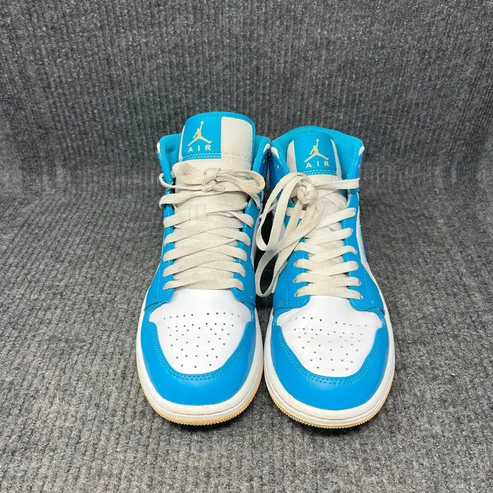 Nike Air Jordan 1 Mid Aquatone Blue Celestial Gold White Mens 8 DQ8426-400